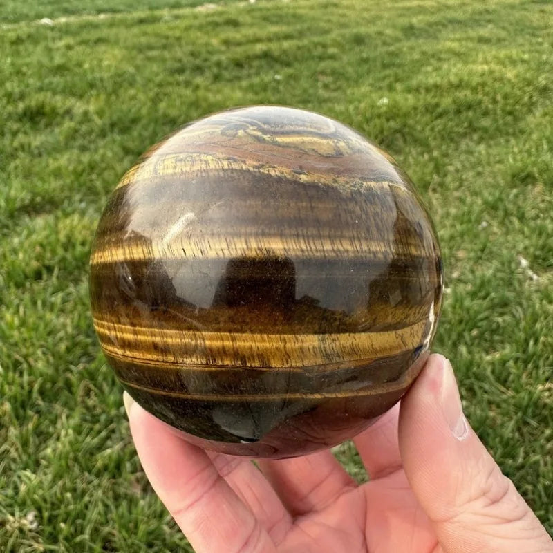 80mm Natural Tiger Eye Jasper Crystal Sphere