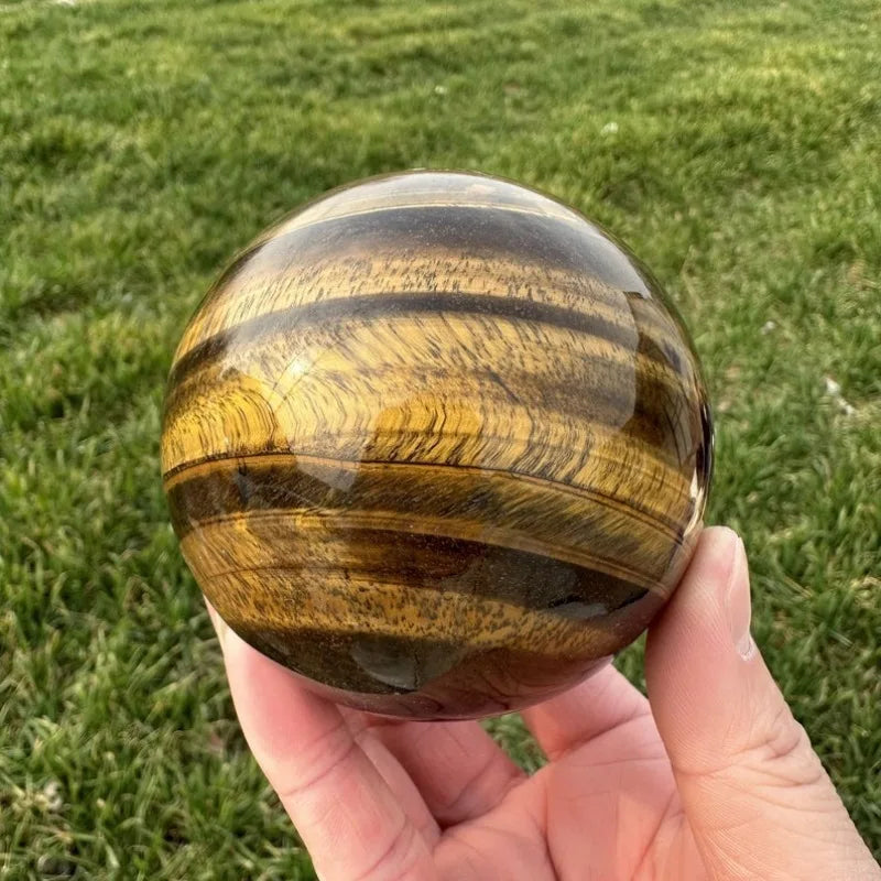 80mm Natural Tiger Eye Jasper Crystal Sphere