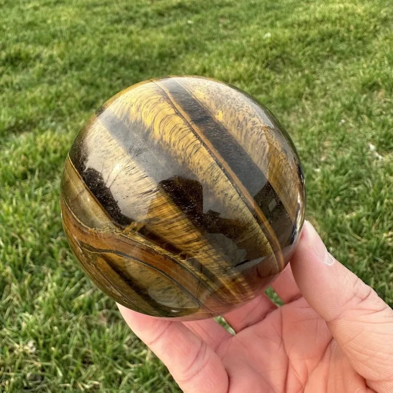 80mm Natural Tiger Eye Jasper Crystal Sphere
