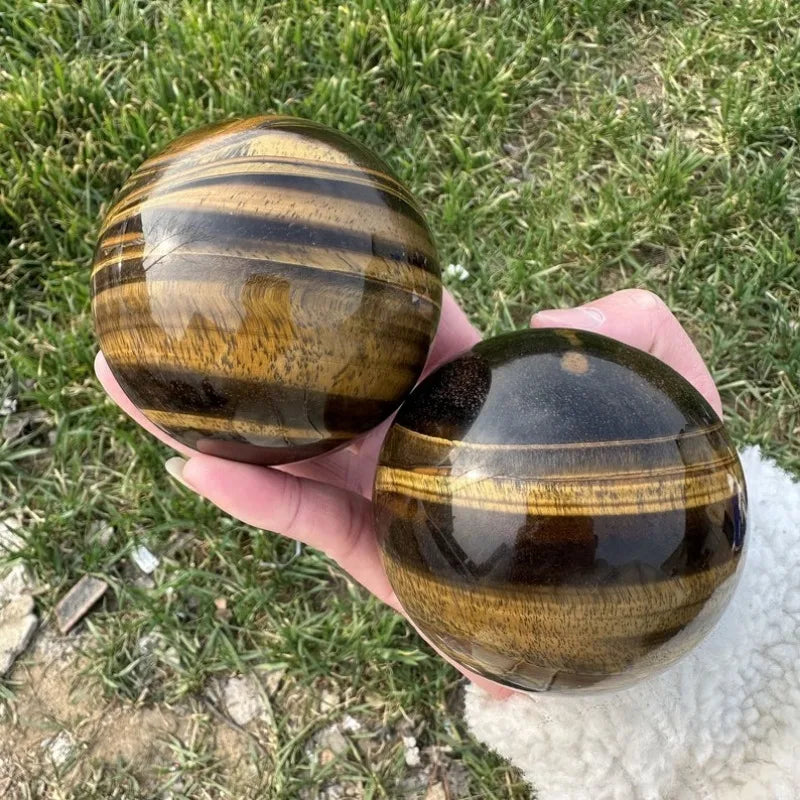 80mm Natural Tiger Eye Jasper Crystal Sphere