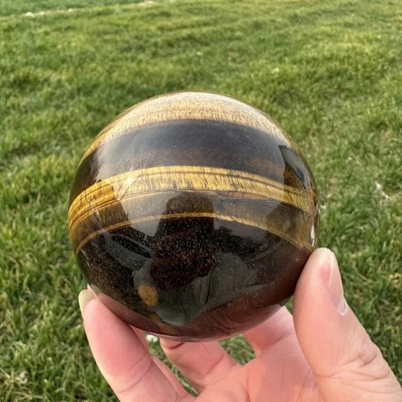 80mm Natural Tiger Eye Jasper Crystal Sphere