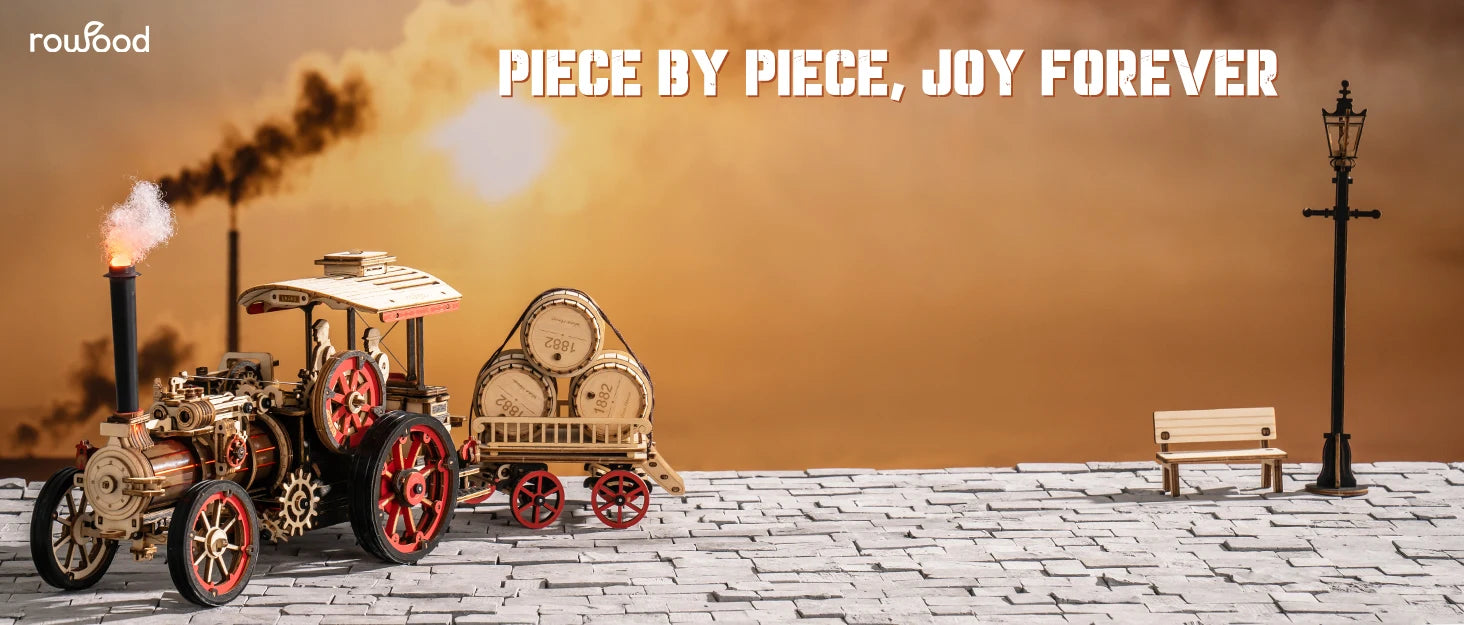 Robotime ROKR 3D Wooden Car Model – 1:28 Steam Locomotive Kit