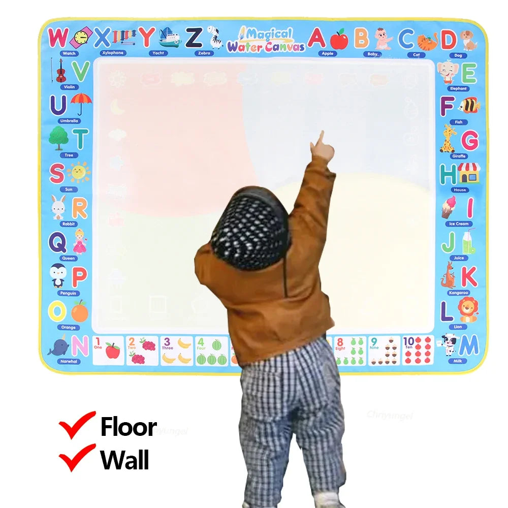 Reusable Magic Water Drawing Mat – 100x80cm Montessori Doodle Board