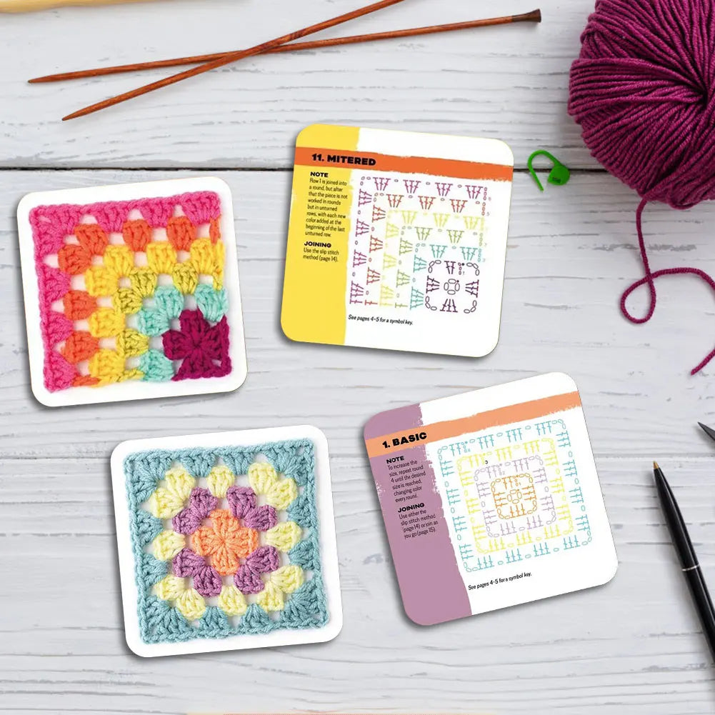 Granny Square Crochet Card Deck – 50 Mix & Match Patterns