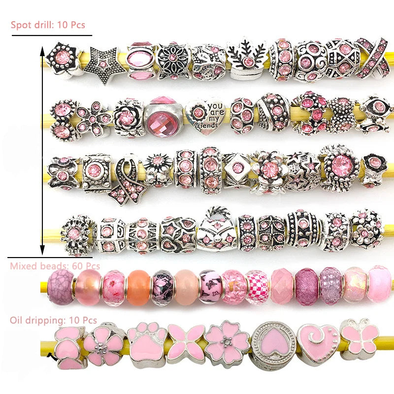 80PCS Large Hole Purple Resin Beads Set