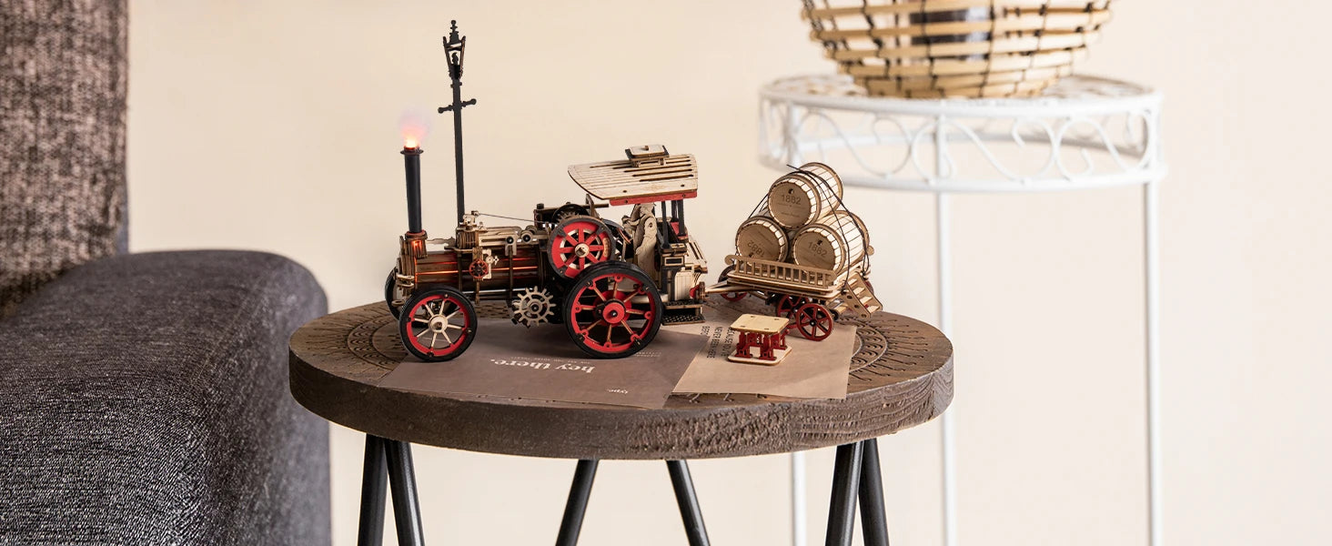 Robotime ROKR 3D Wooden Car Model – 1:28 Steam Locomotive Kit