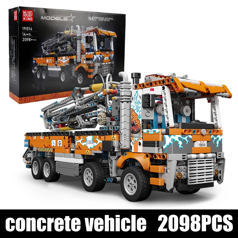 Mould King 19014 Pneumatic Concrete Pump Truck Building Set