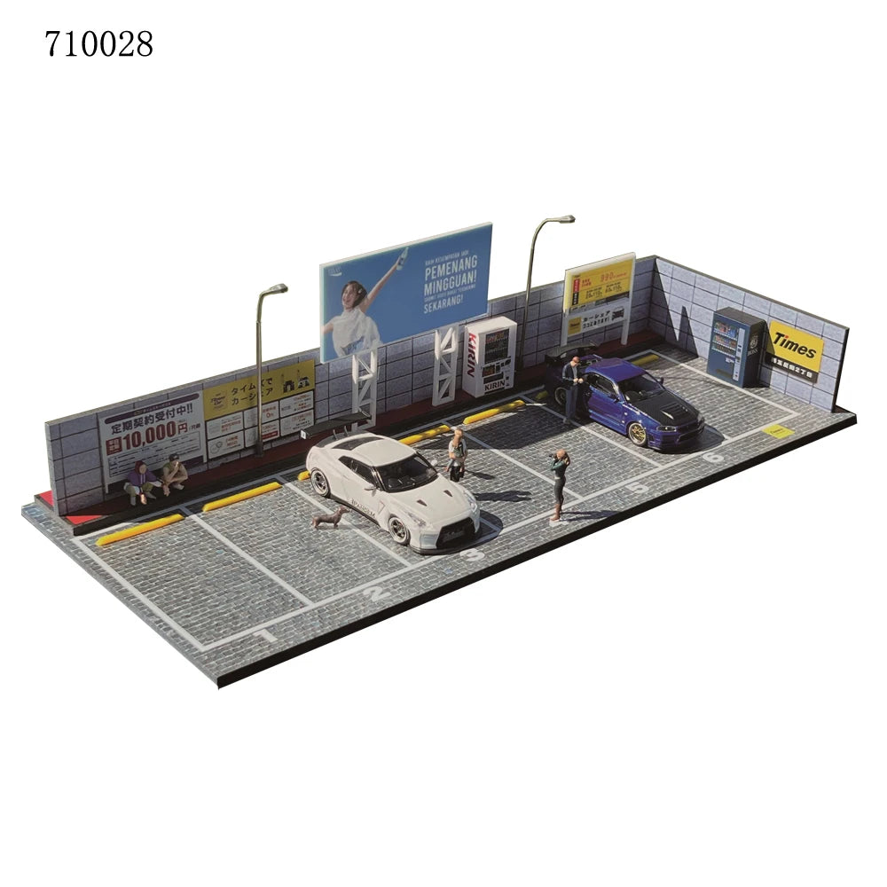 1:64 G-FANS Diorama Car Garage – LED Display Scene Model