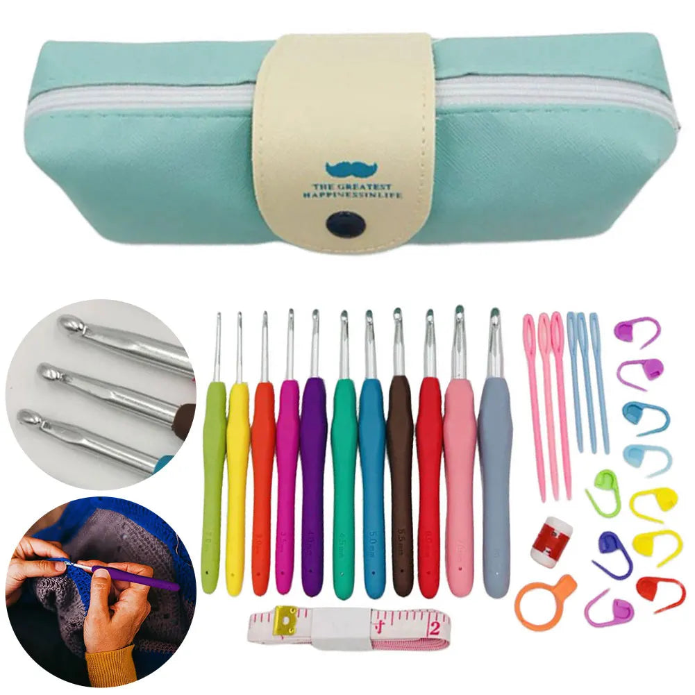 Colorful Crochet Hooks Set with Case