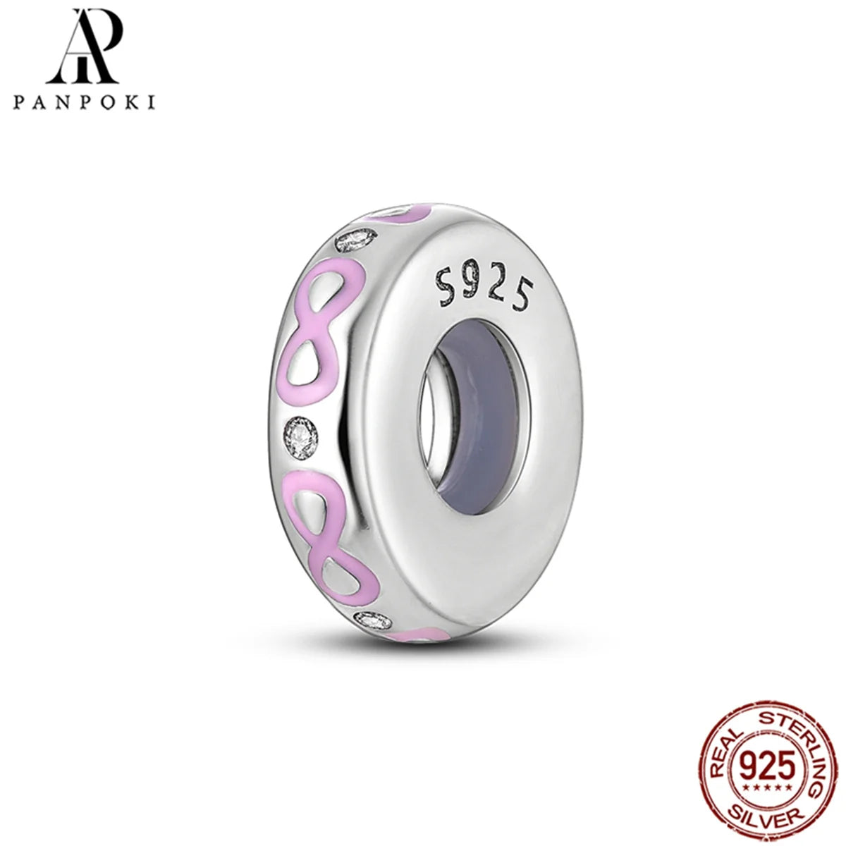 PANPOKI S925 Sterling Silver Silicone Spacer Beads