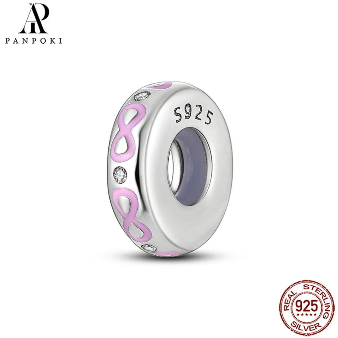 PANPOKI S925 Sterling Silver Silicone Spacer Beads