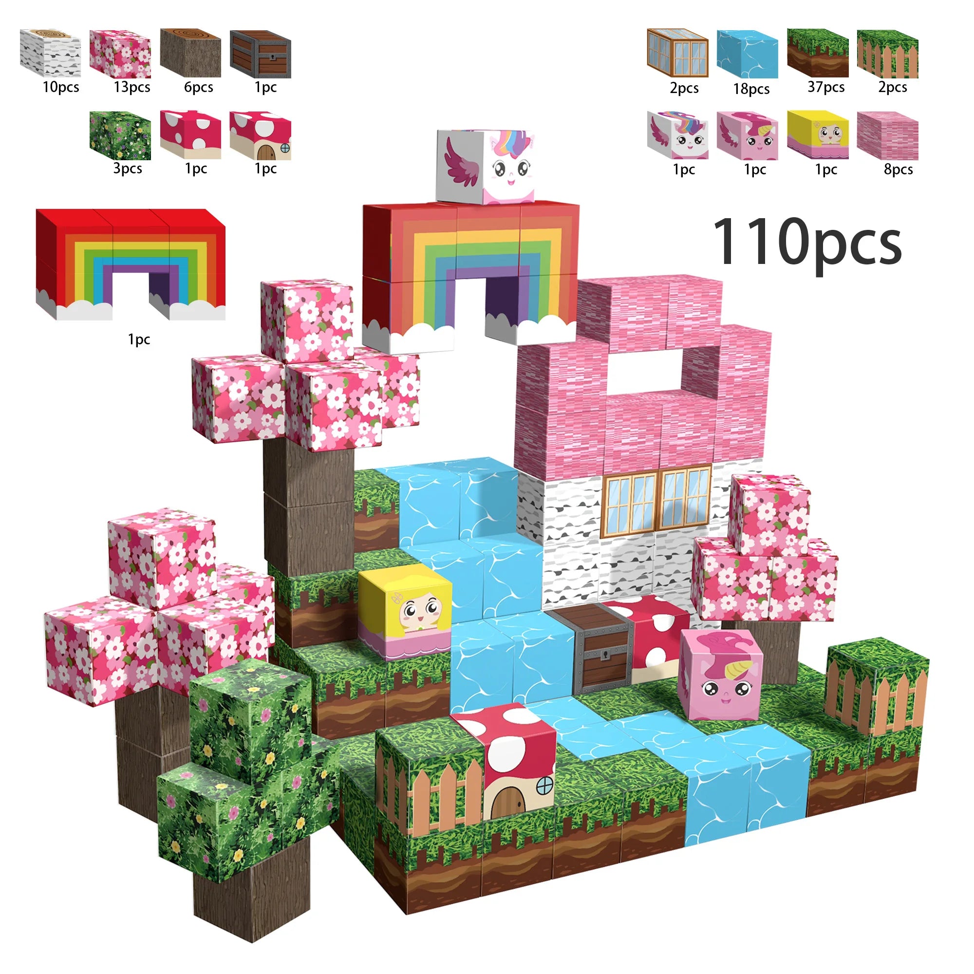 Sakura River House Magnetic Building Blocks