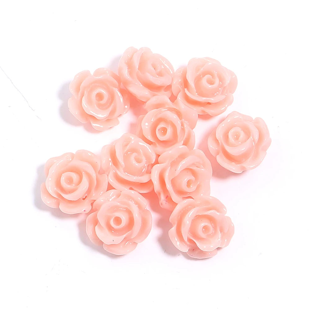 Rose Camelia Flower Coral Beads Strand