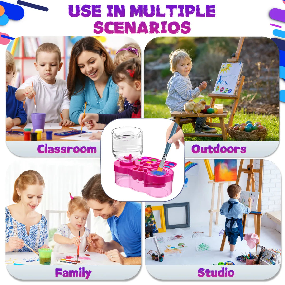 Automatic Paint Brush Cleaner with Drain Button