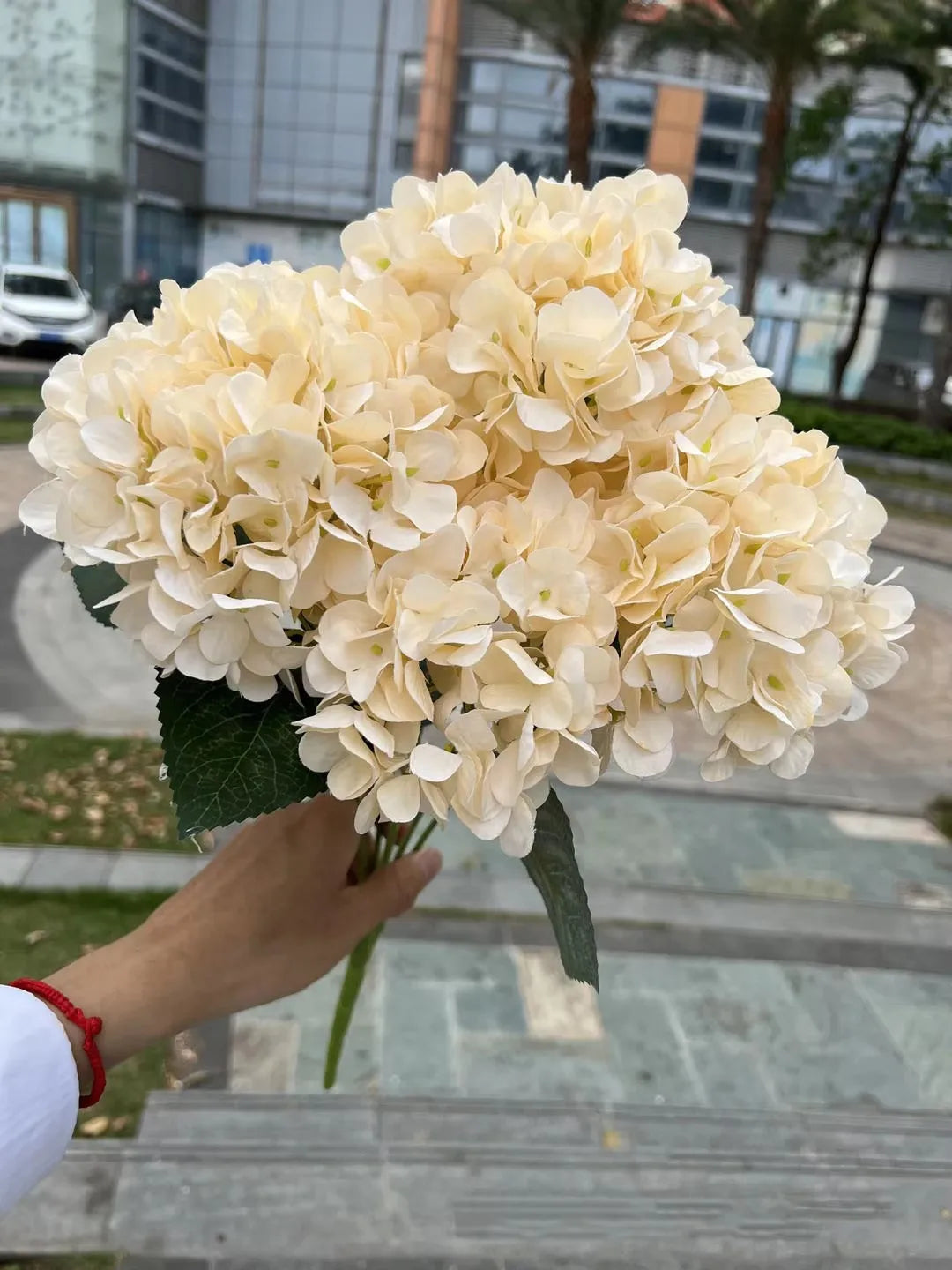 5-Head Large Artificial Hydrangea – Silk Flowers for Wedding & Home Decor
