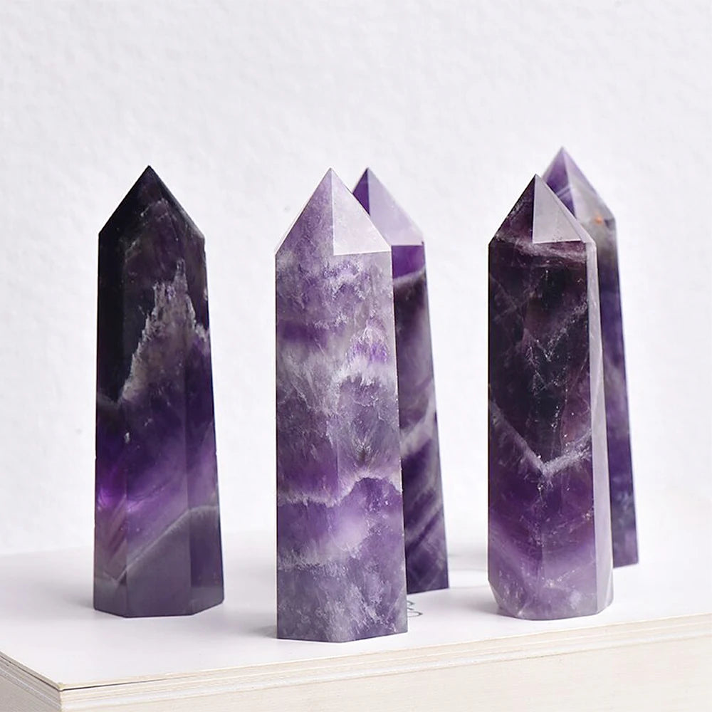 Natural Crystal Point Wand – Rose Quartz & Amethyst