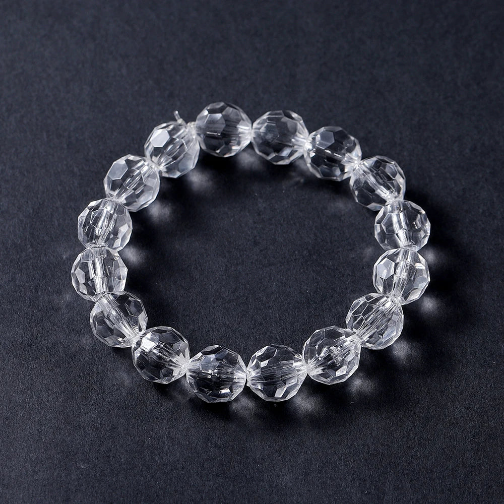 4-16mm Faceted Transparent White Acrylic Beads (10-300pcs)