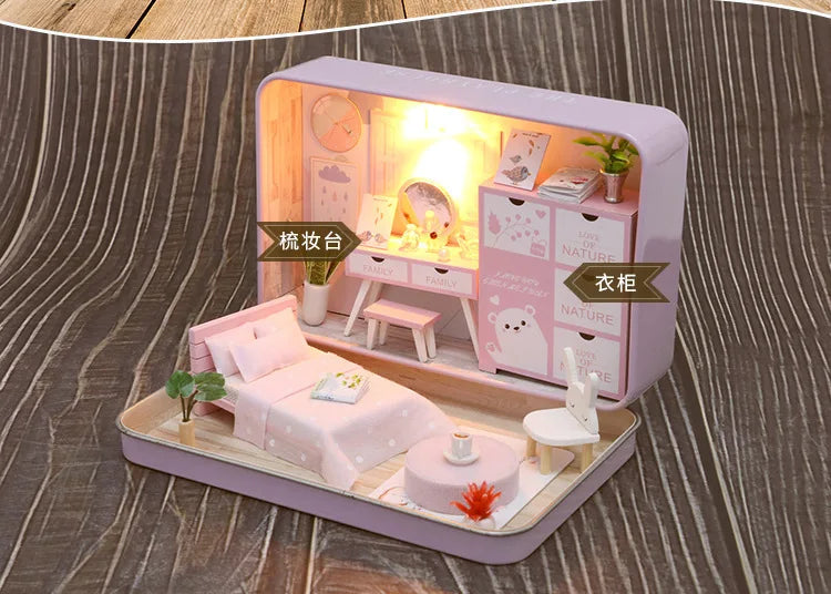 Mini Box Theater DIY Dollhouse Kit – Portable Craft Toy Set