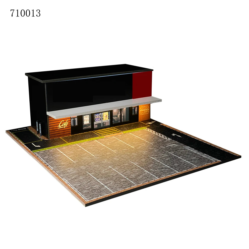 1:64 G-FANS Diorama Car Garage – LED Display Scene Model