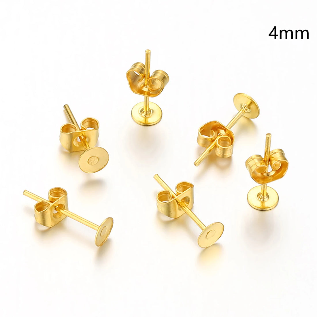 Blank Post Earring Studs with Ear Backs