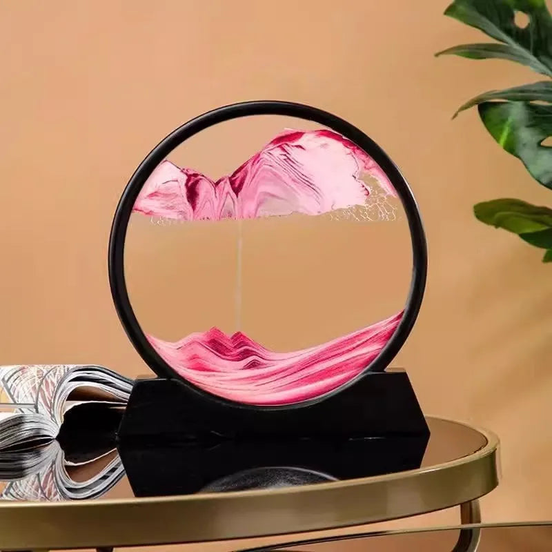 3D Quicksand Hourglass Art – Flowing Sandscape Home & Office Decor