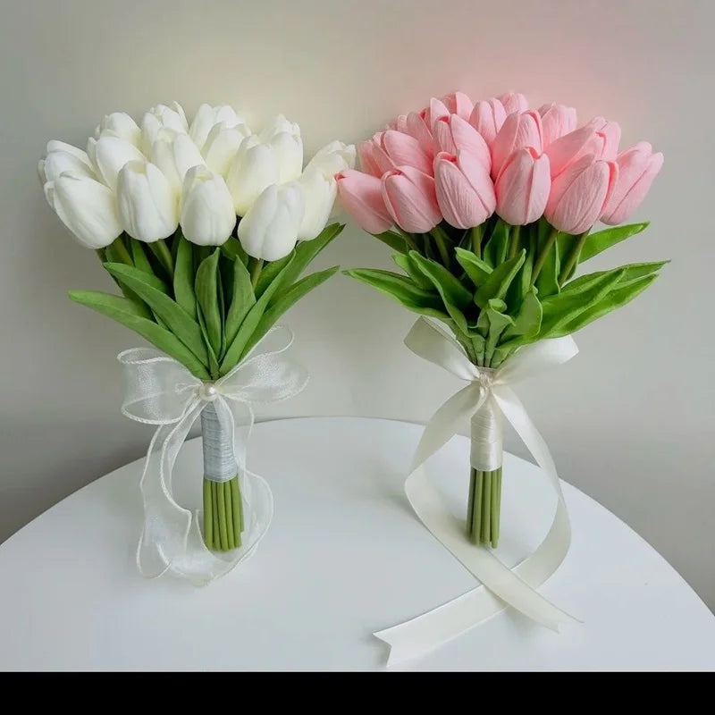 Real Touch Artificial Tulips – 1/3/5PCS Bouquet for Home & Wedding Decor