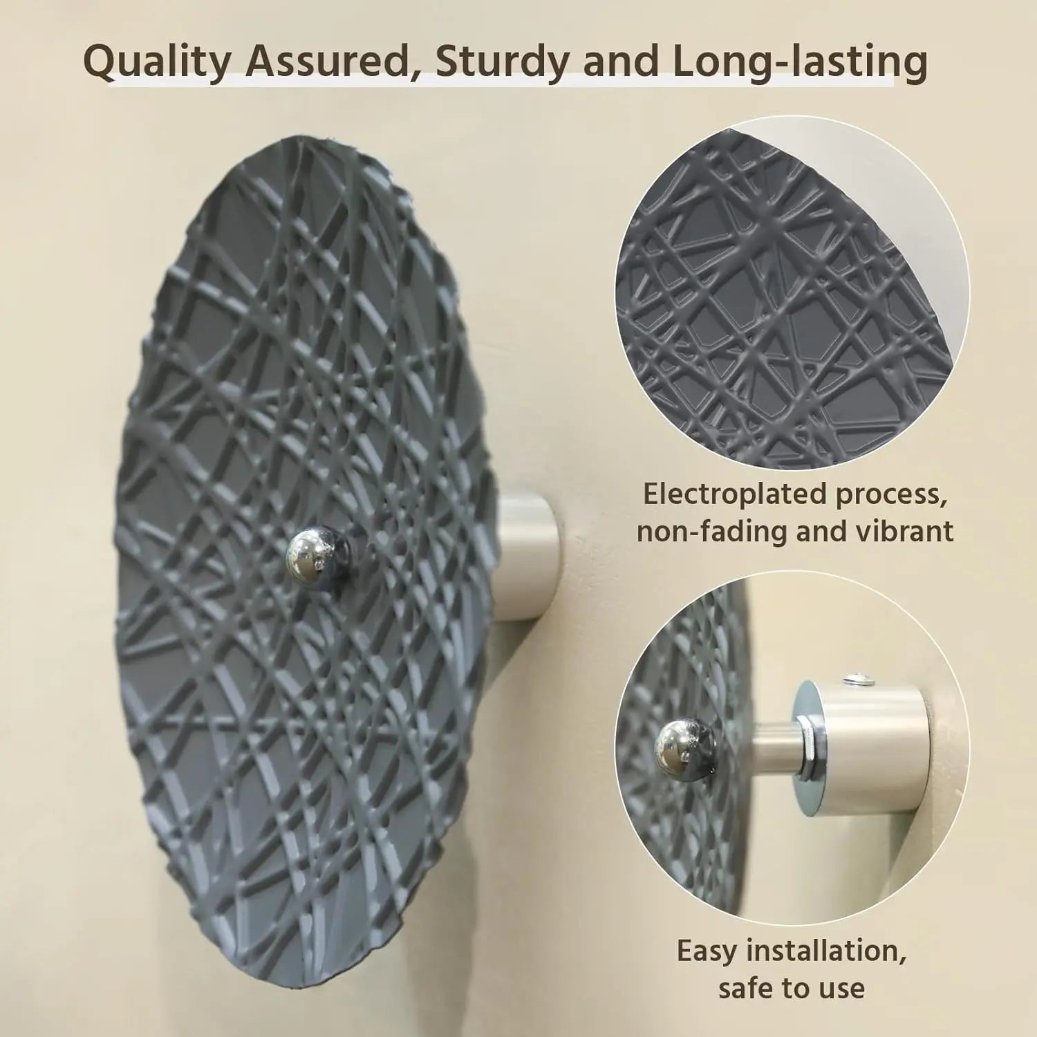 7PCS Silver & Grey Metal Wall Art Set