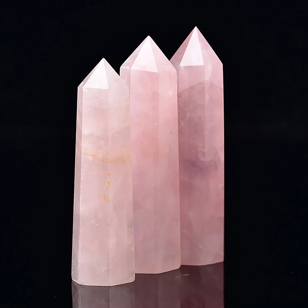 Natural Crystal Point Wand – Rose Quartz & Amethyst