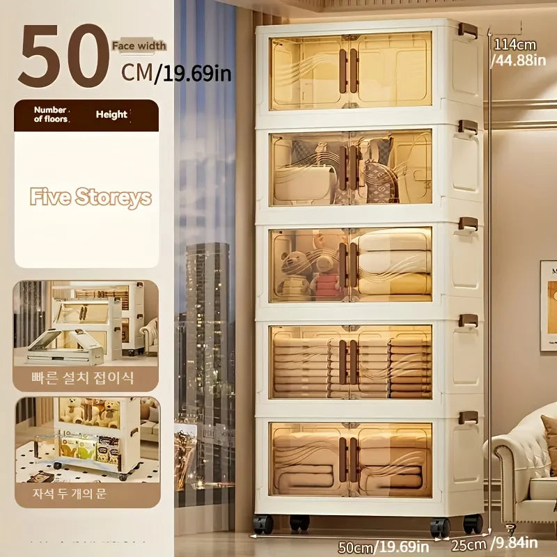 Foldable Storage Box with Clear Door – Durable Organizer for Home Use