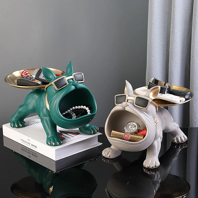 Bulldog Resin Statue Storage Box