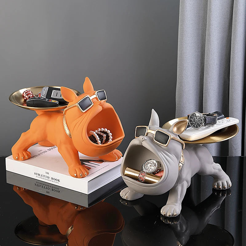 Bulldog Resin Statue Storage Box