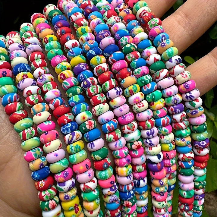 100PCS Colored Polymer Clay Beads
