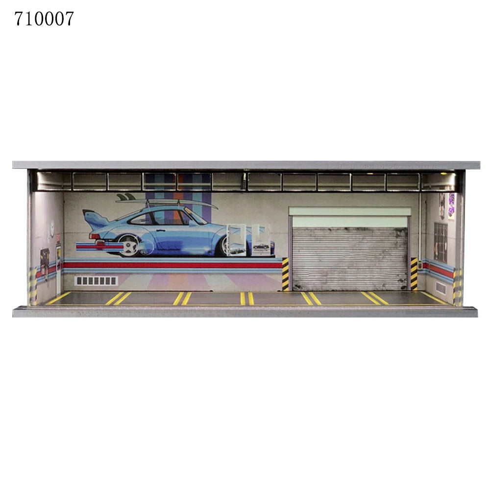 1:64 G-FANS Diorama Car Garage – LED Display Scene Model