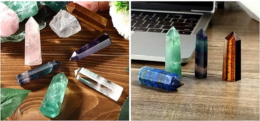 Natural Crystal Point Wand – Rose Quartz & Amethyst