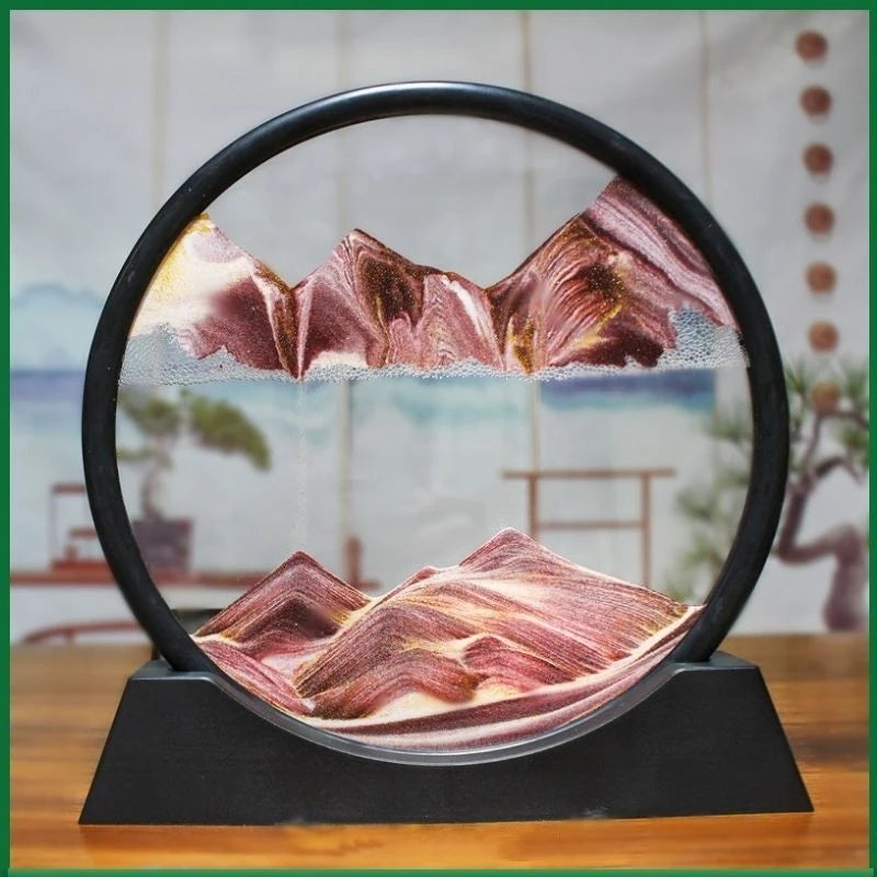 3D Quicksand Hourglass Art – Flowing Sandscape Home & Office Decor