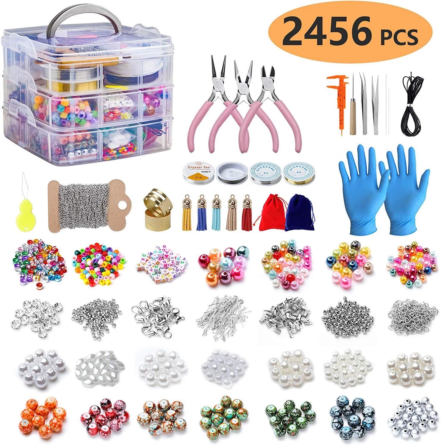 2456-Piece Deluxe DIY Bead Jewelry Kit