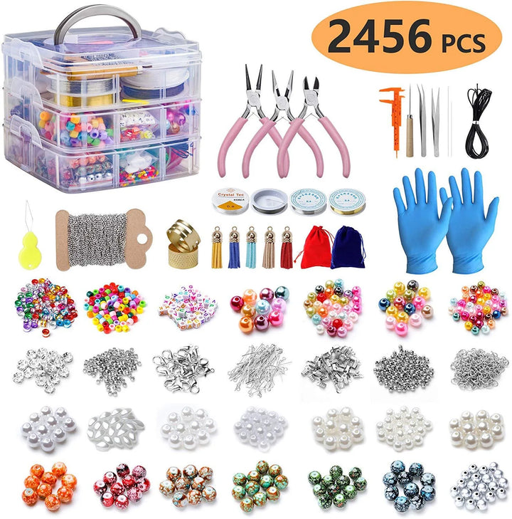2456-Piece Deluxe DIY Bead Jewelry Kit