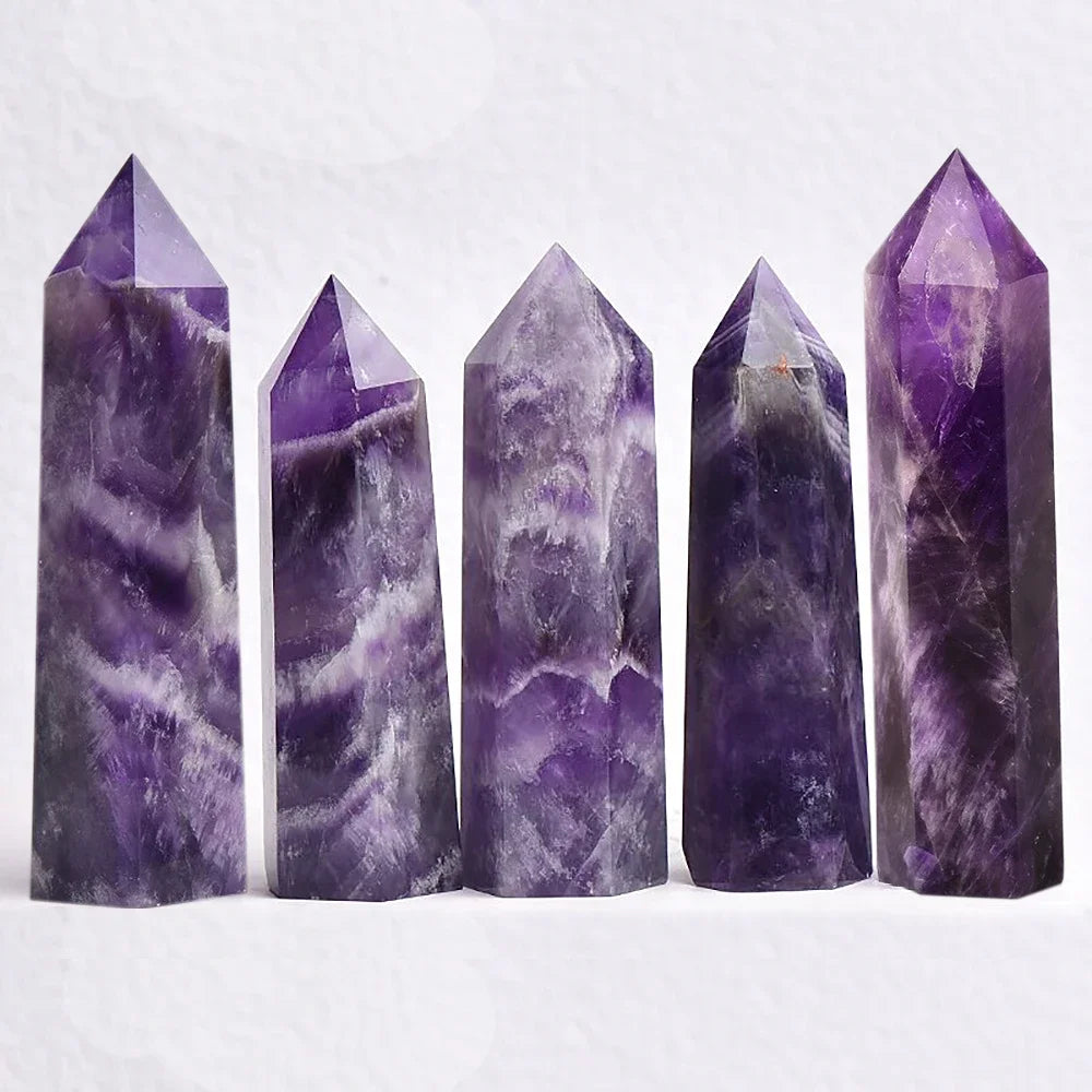 Natural Crystal Point Wand – Rose Quartz & Amethyst