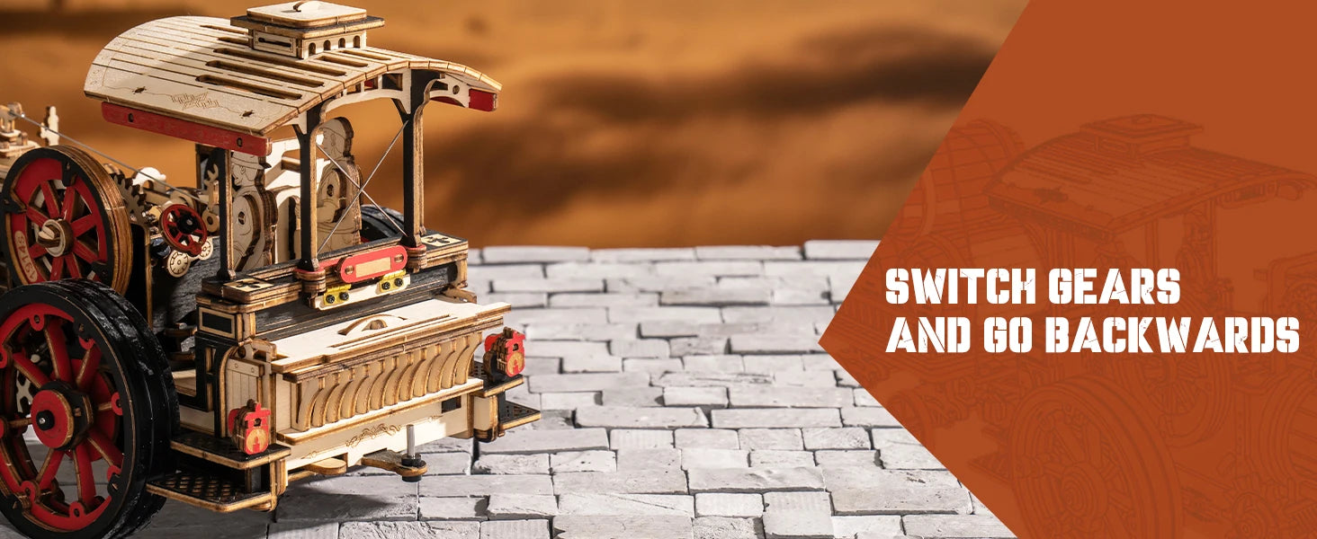 Robotime ROKR 3D Wooden Car Model – 1:28 Steam Locomotive Kit