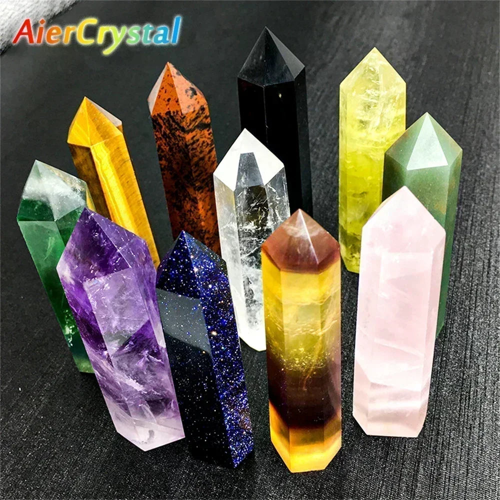 Natural Crystal Point Wand – Rose Quartz & Amethyst