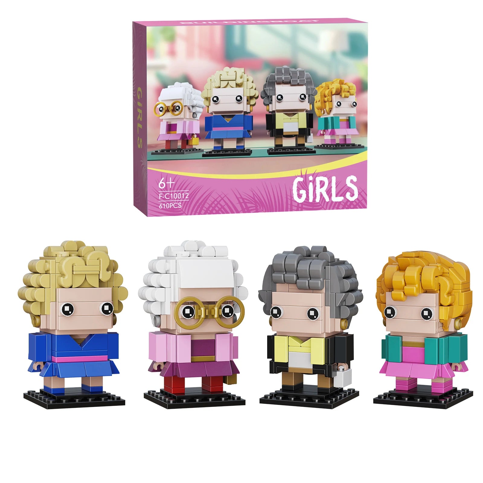 Golden Lady Building Blocks Set with 4 Figures