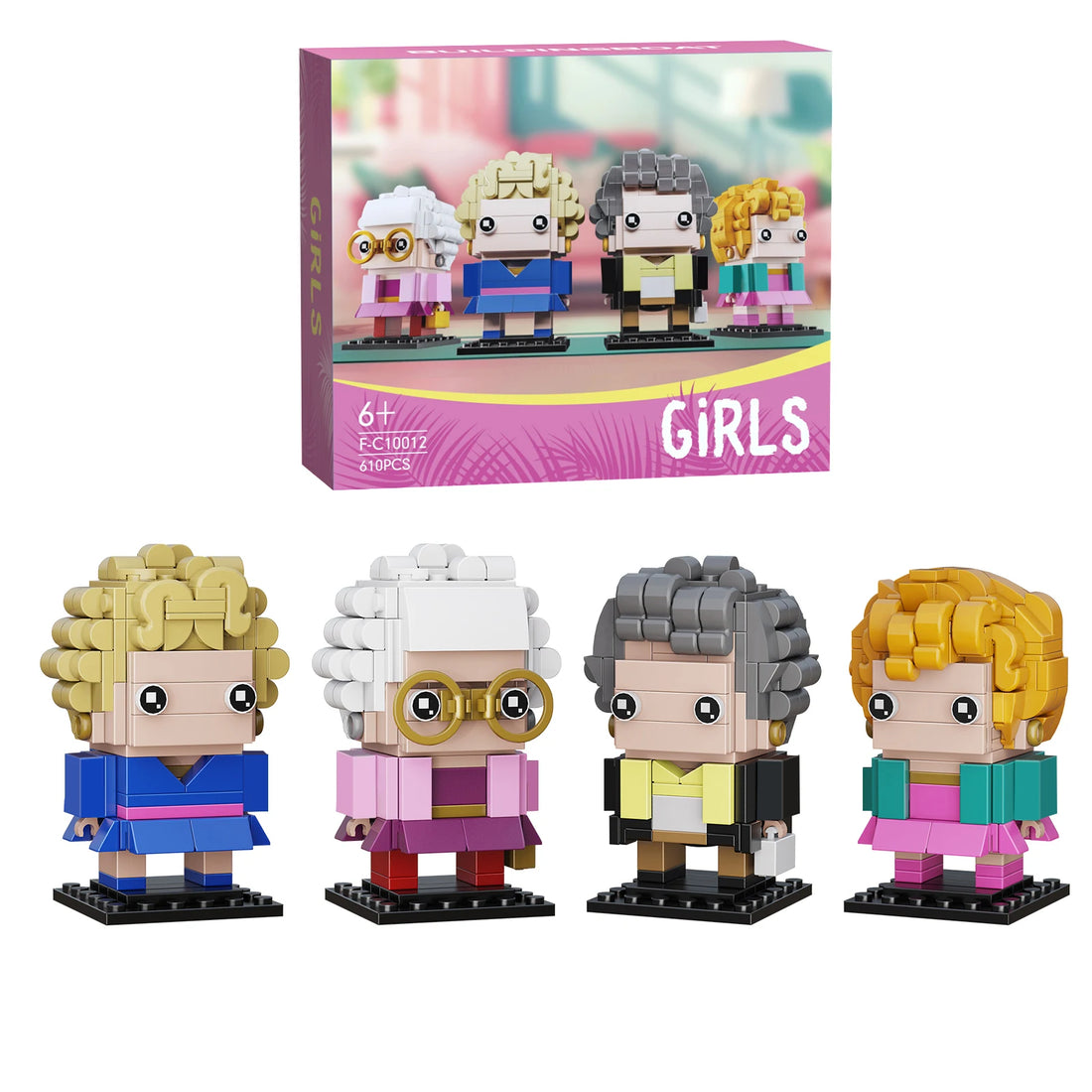 Golden Lady Building Blocks Set with 4 Figures