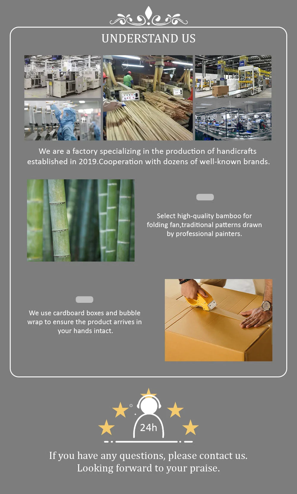 Bamboo Folding Silk Fan for Women – Black