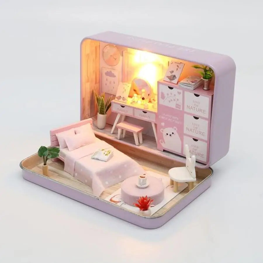 Mini Box Theater DIY Dollhouse Kit – Portable Craft Toy Set