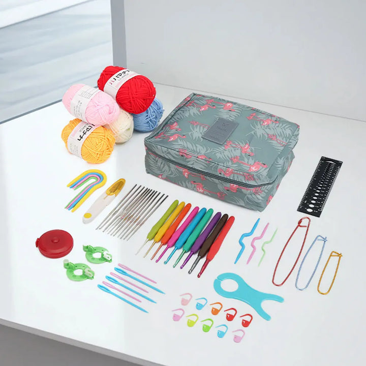 Beginner Crochet Kit with Yarns & Hooks