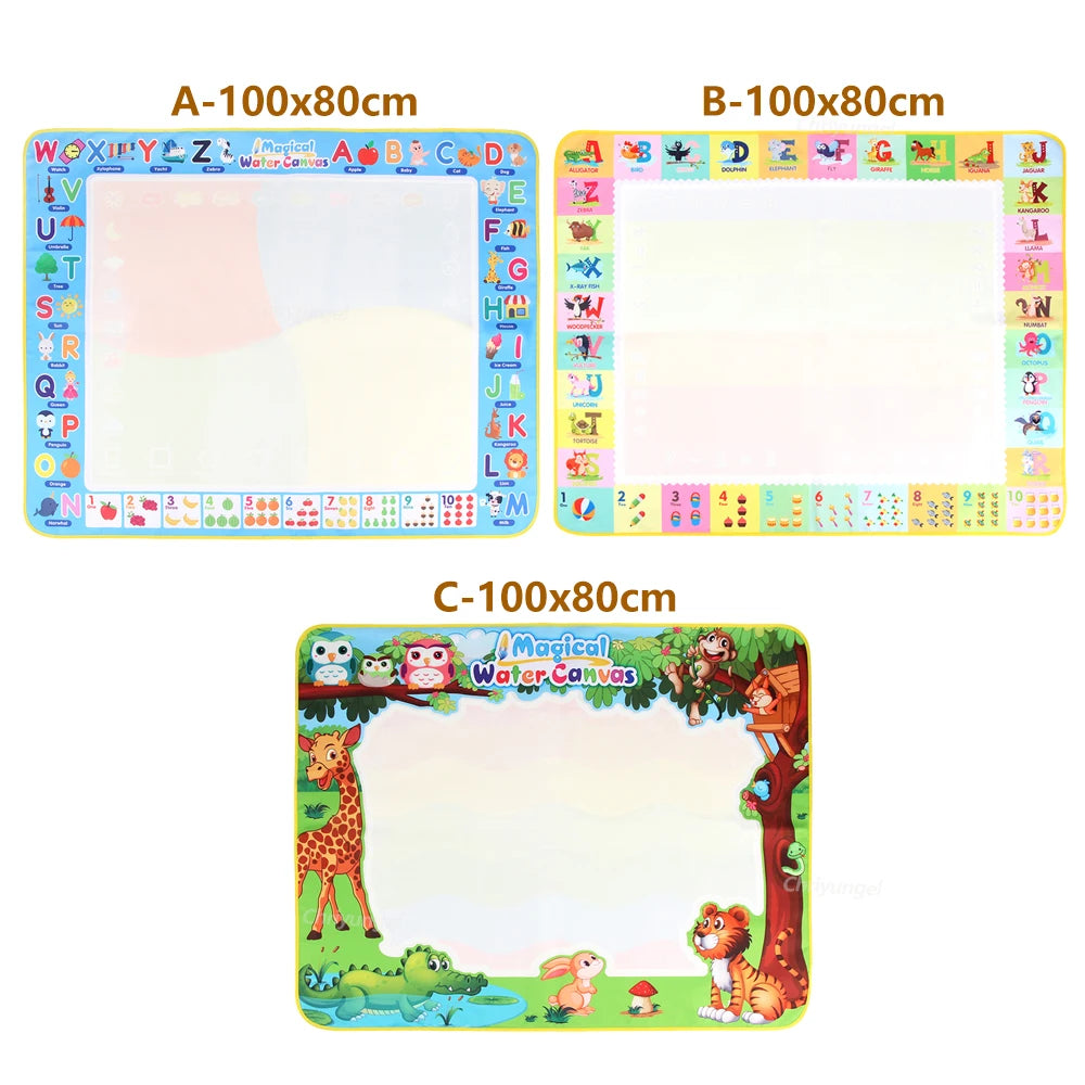 Reusable Magic Water Drawing Mat – 100x80cm Montessori Doodle Board