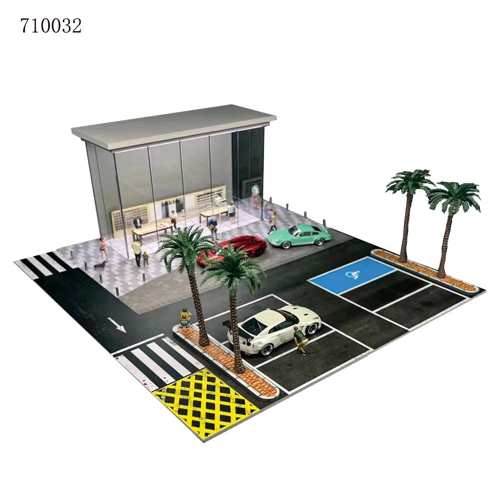 1:64 G-FANS Diorama Car Garage – LED Display Scene Model