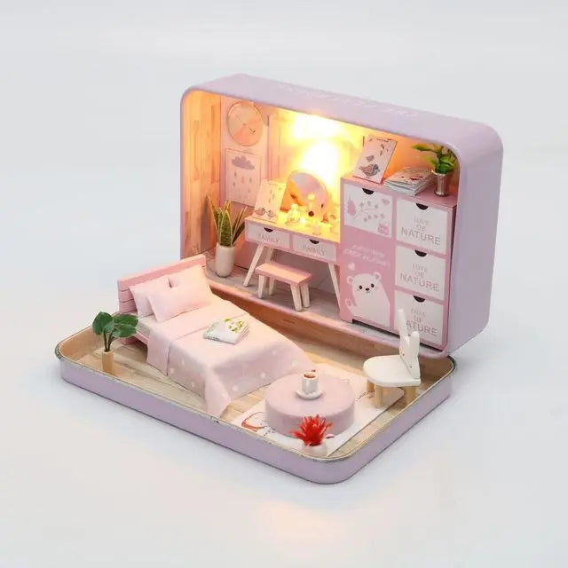 Mini Box Theater DIY Dollhouse Kit – Portable Craft Toy Set