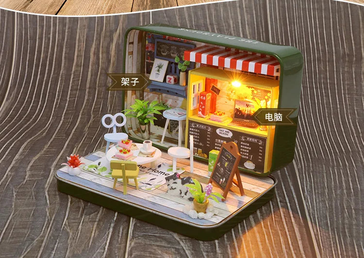 Mini Box Theater DIY Dollhouse Kit – Portable Craft Toy Set
