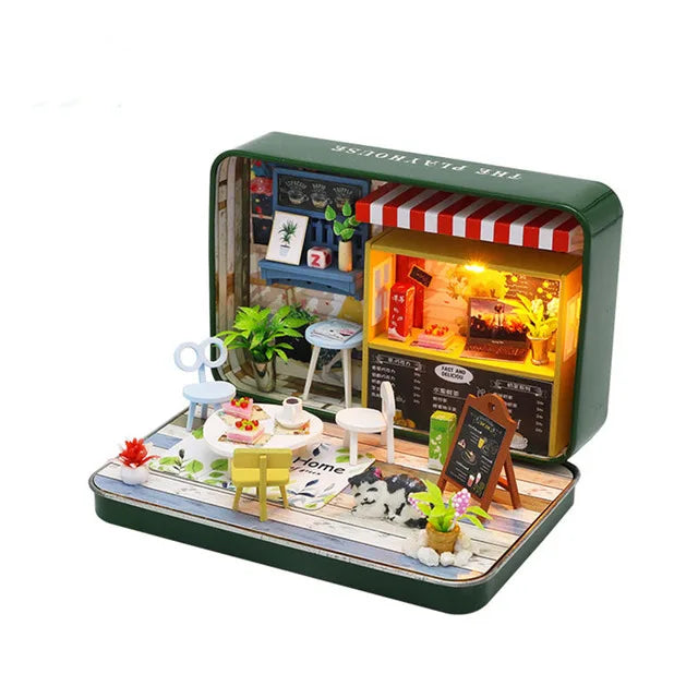 Mini Box Theater DIY Dollhouse Kit – Portable Craft Toy Set